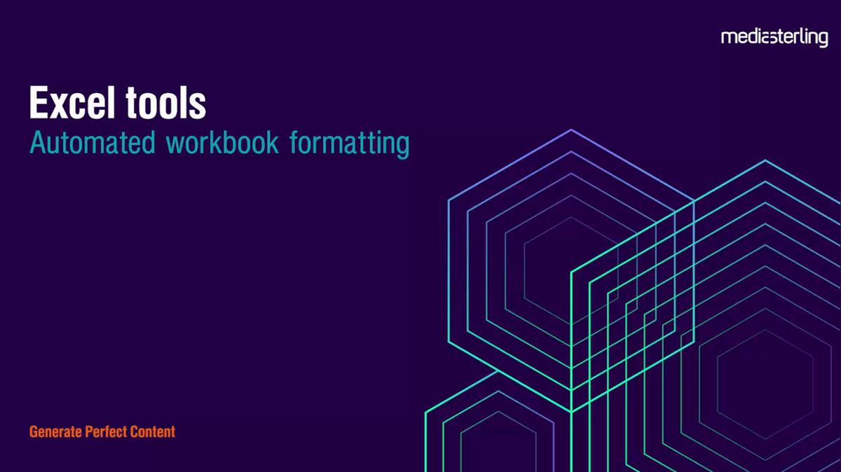 Excel tools - Automated workbook formatting