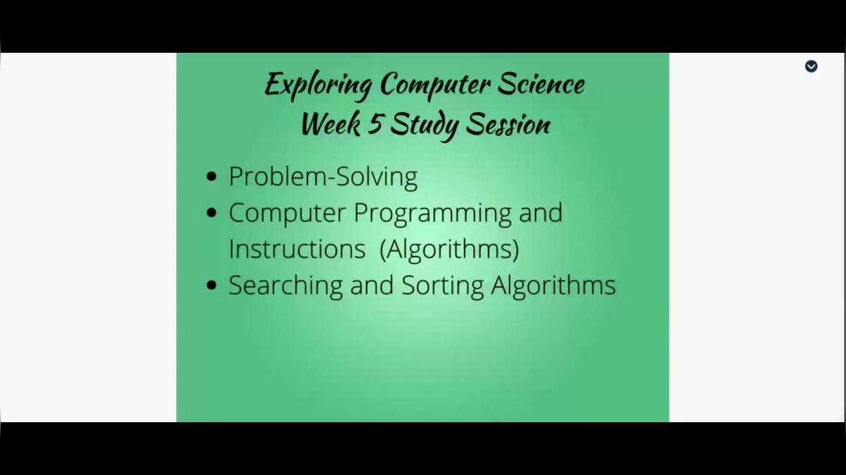 Algorithms - Week 5 Live Session