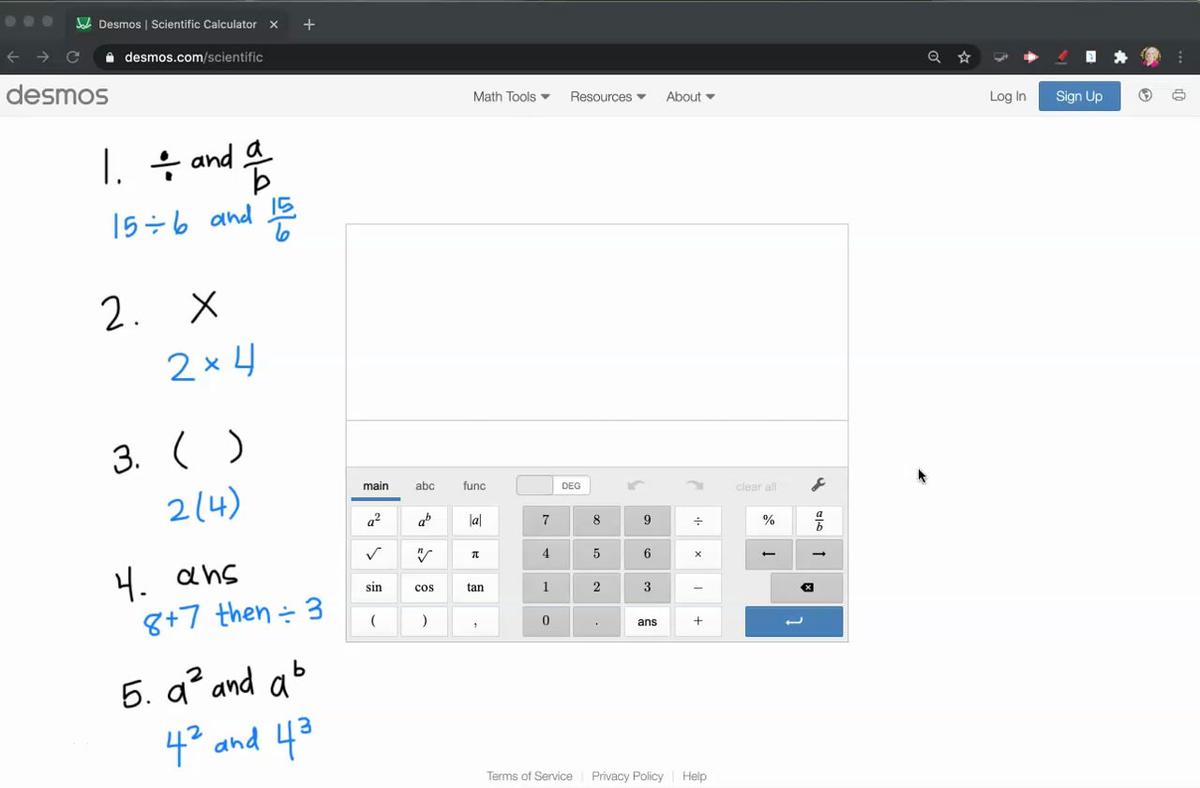 Math 7 Calculator Tutorial