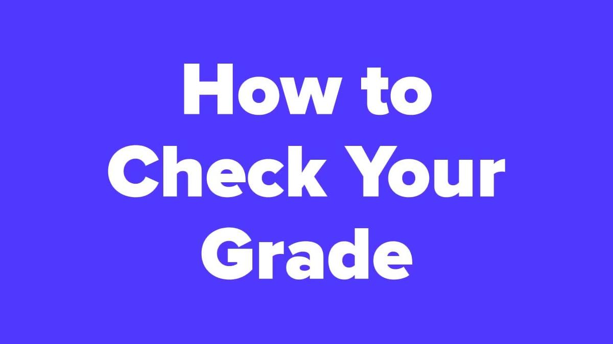 Course Orientation - How to Check Your Grade Video