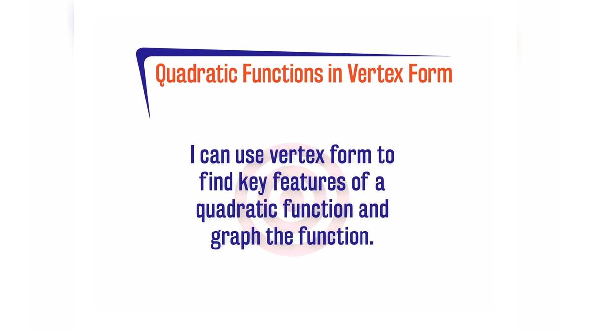 FL A.8.1 Quadratic Functions in Vertex Form