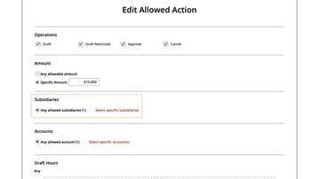 Allowed Actions: Subsidiaries