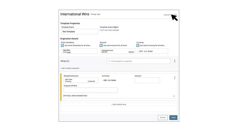 4.4.1COB14 - Creating an International Multi-Wire Payment