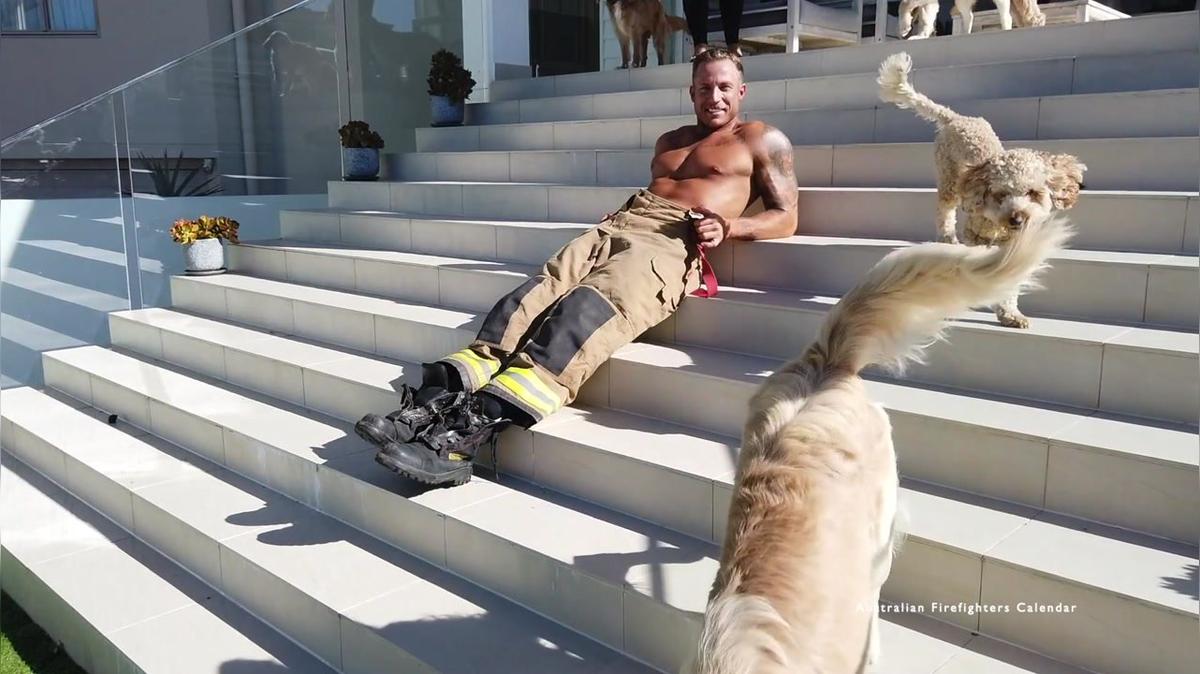 Behind the Scenes of the 2022 Australian Firefighters Dog Calendar photoshoot