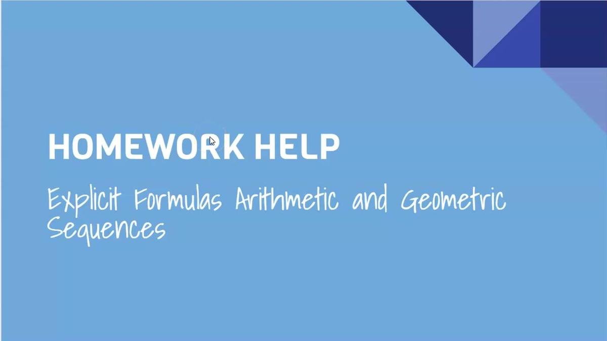 Explicit Formulas of Arithmetic and Geometric Sequence.mp4