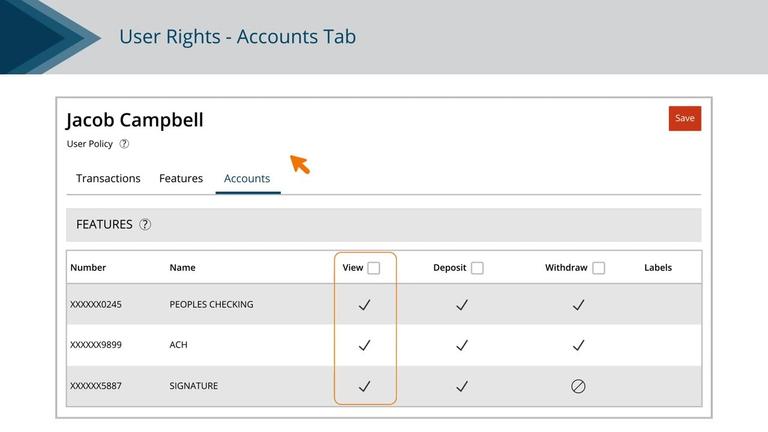 User Rights Setup