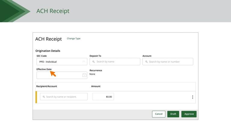 Creating an ACH Receipt