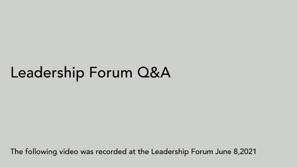 Leadership Forum - QandA