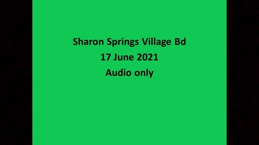 Sharon Springs Village Bd -- 17 Jun 2021