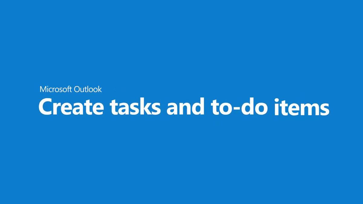 Create tasks and to-do items in Outlook