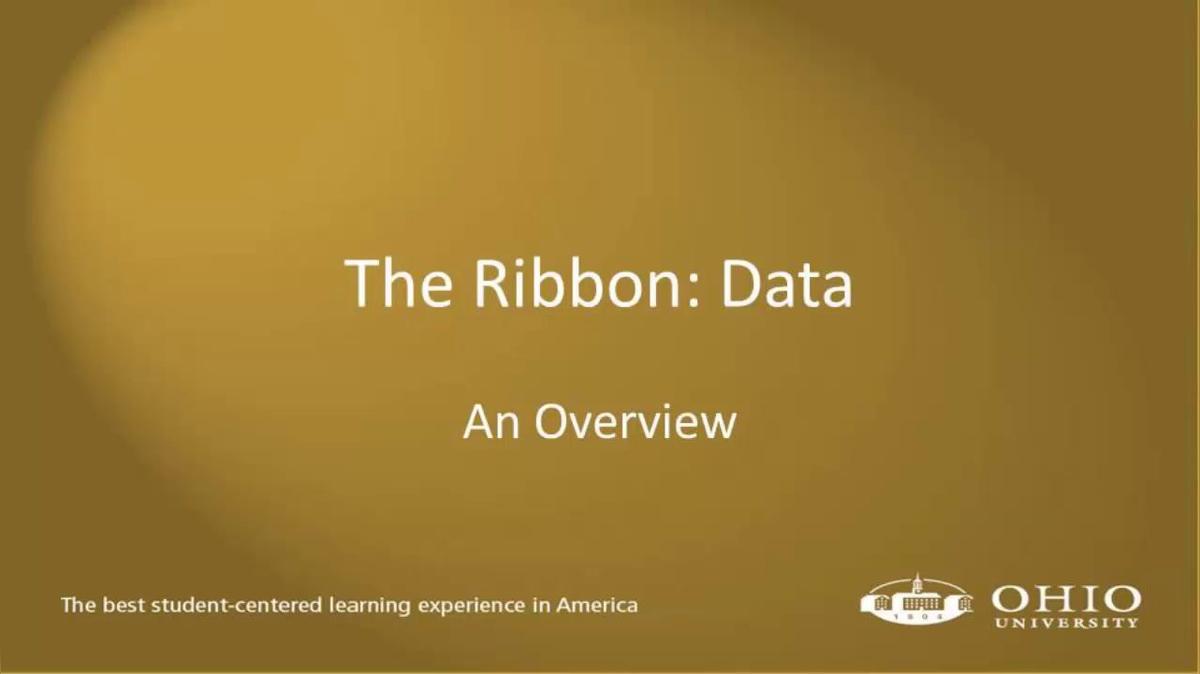 Module 02: The Ribbon - Overview