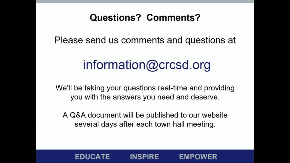 CRCS Capital Project Town Hall #1