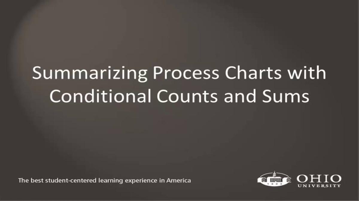 Module 03: Summarizing Process Charts