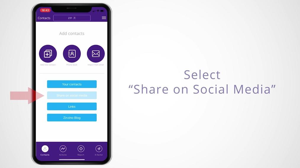 Sharing Social Media Assets on Zinzino Mobile App