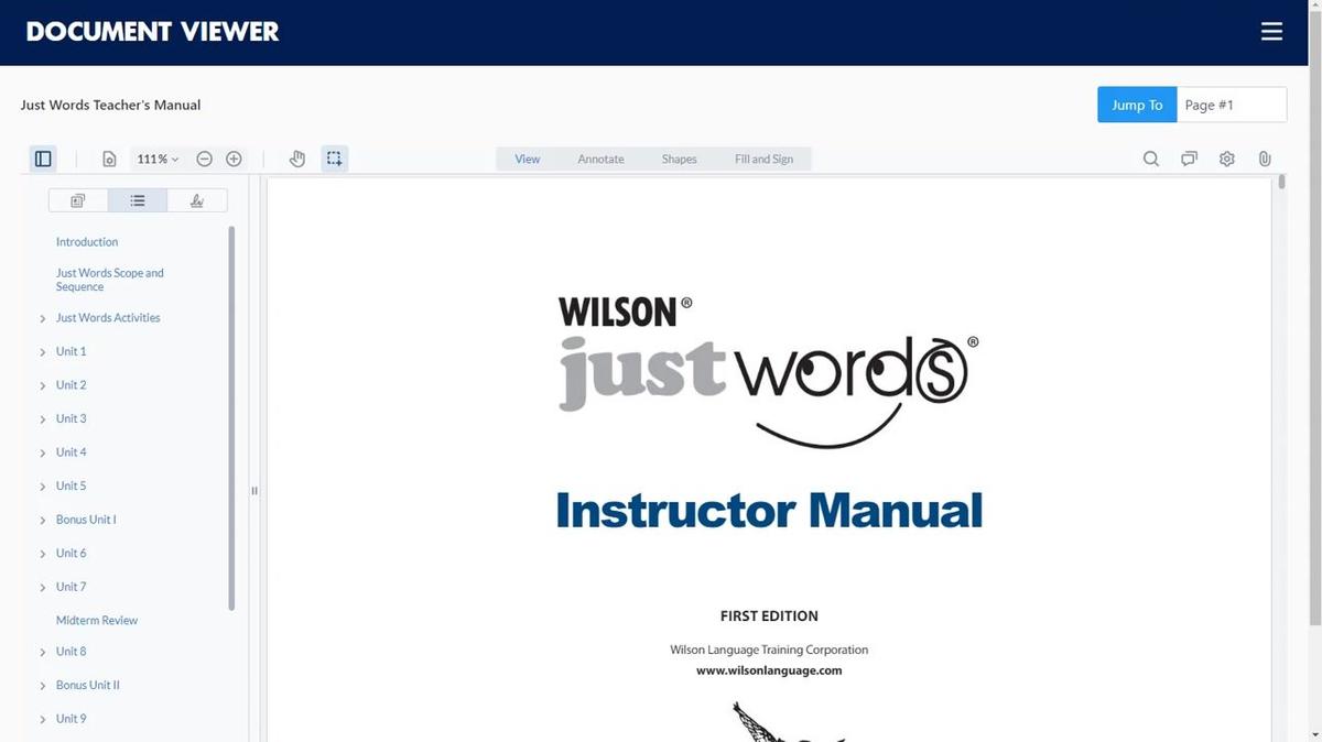 Wilson Digital Instructor Manual (Just Words)