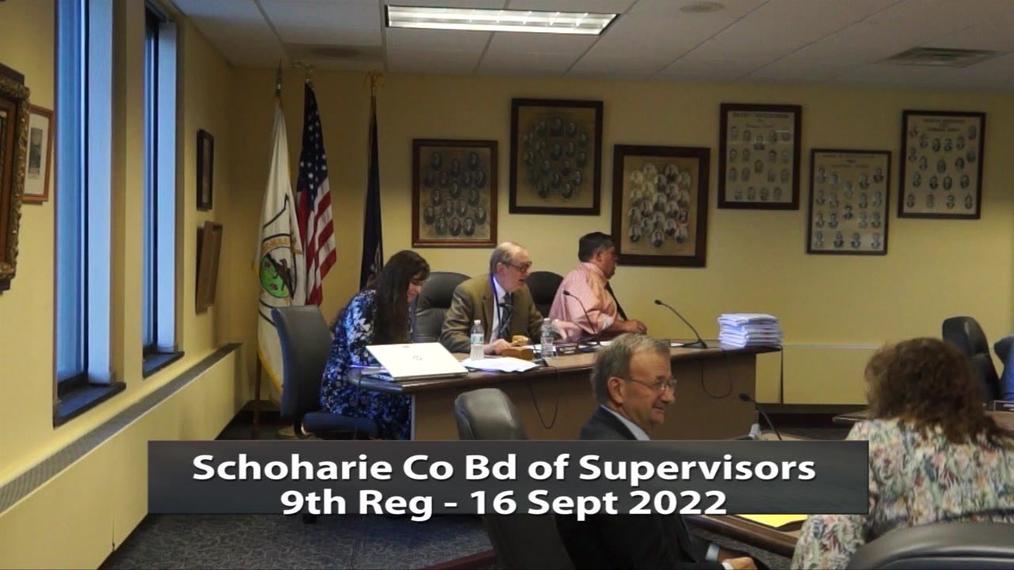 Schoharie Co Bd of Supervisors - 9th Reg - 16 Sept 2022