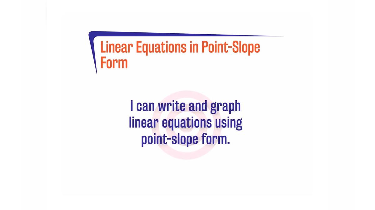 CoreSP A.4.3 Linear Equations in Point-Slope Form
