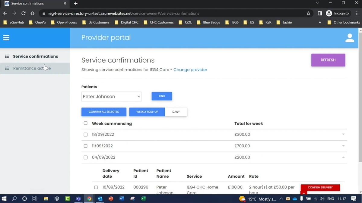 Frimley - Provider Portal