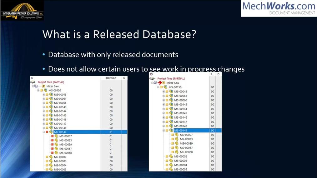 Take advantage of the simplified “Released Database” mode, ensuring specified users can only see the latest RELEASED revision of a document.