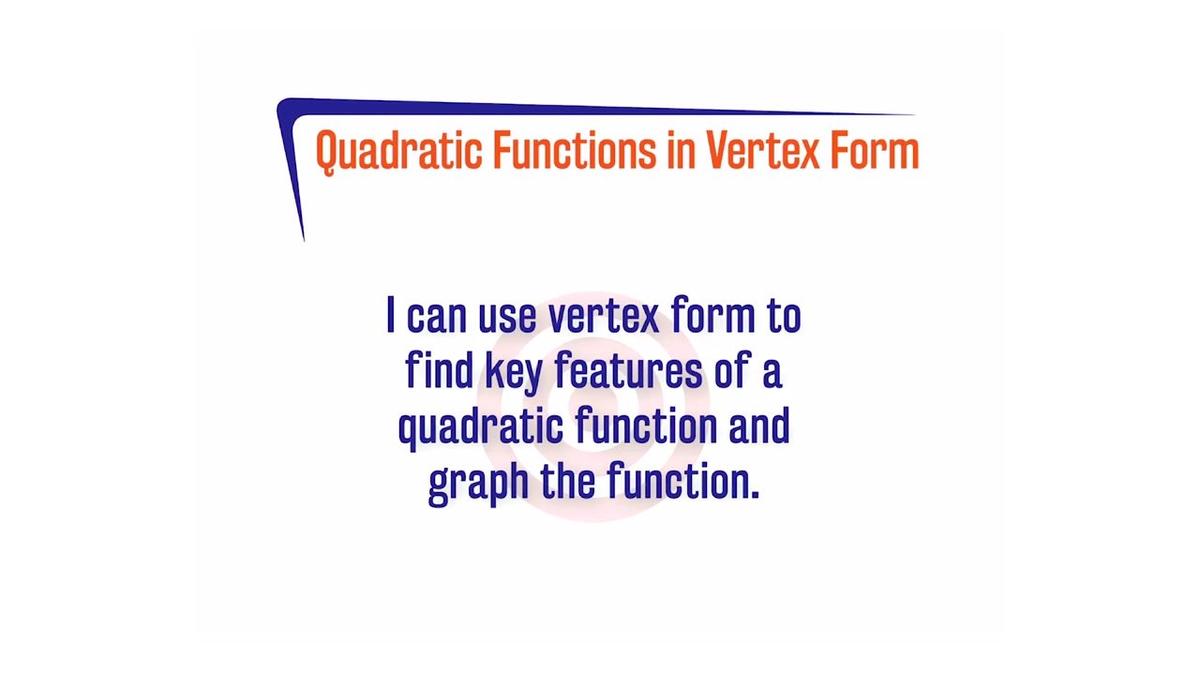 CoreSP A.10.1 Quadratic Functions in Vertex Form