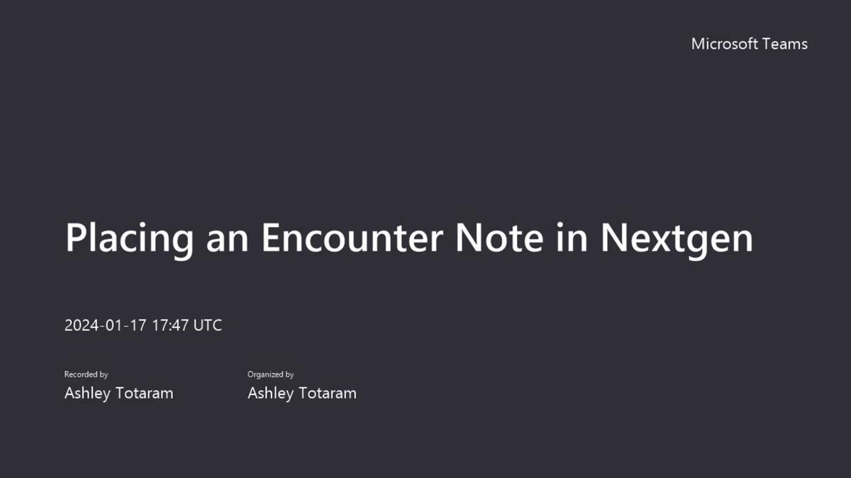 Placing an Encounter Note in Nextgen