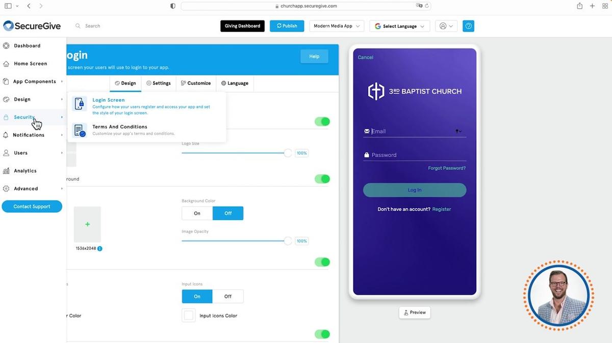 Church Apps Walkthrough - Security