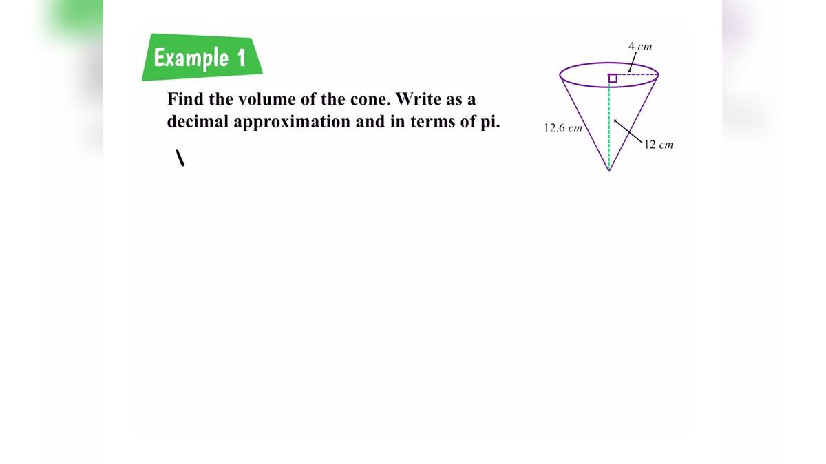 Lesson 3.9.2 Volume of Cones R1