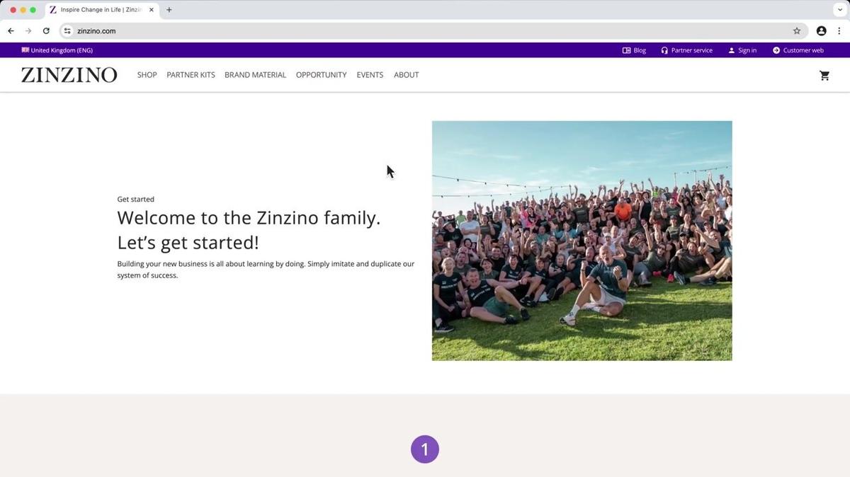 Get Started Landing page