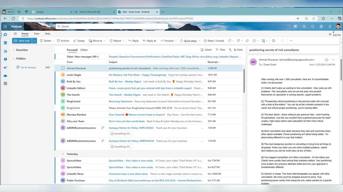Pro Services Marketing Example