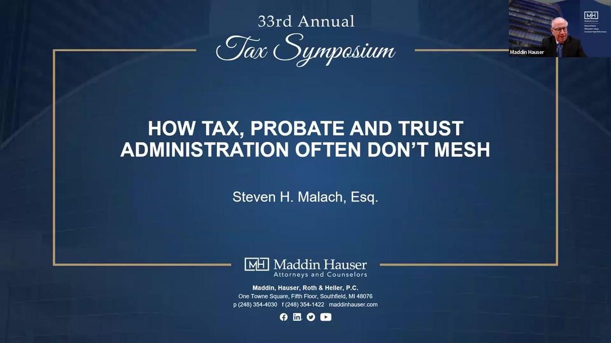 33rd Tax Symposium: Steven Malach