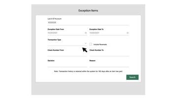 Transaction Reports for Exception Items