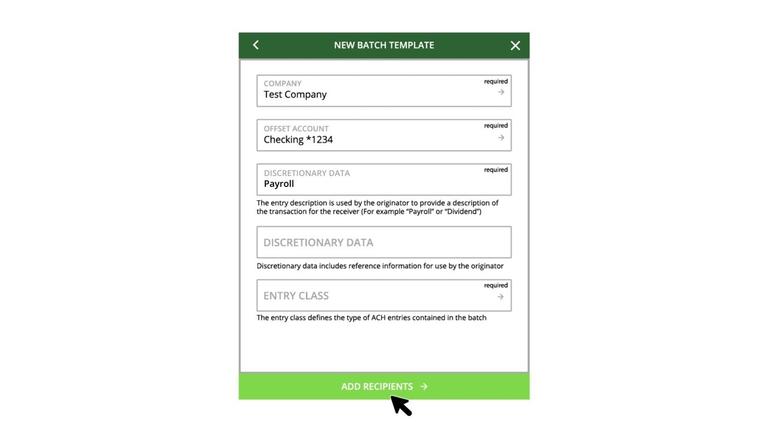Managing ACH Batch Templates