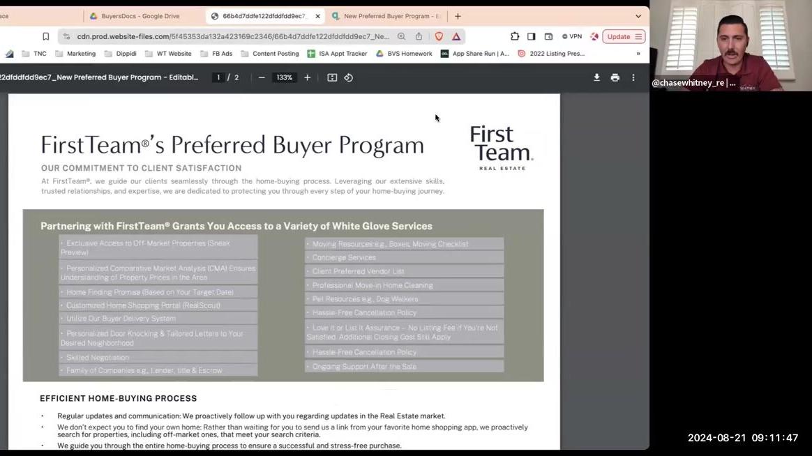 First Team's Preferred Buyer Program W/Chase Whitney (8-21-24)