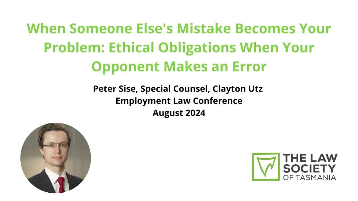 When Someone Else&#39;s Mistake Becomes Your Problem: Ethical Obligations When Your Opponent Makes an Error