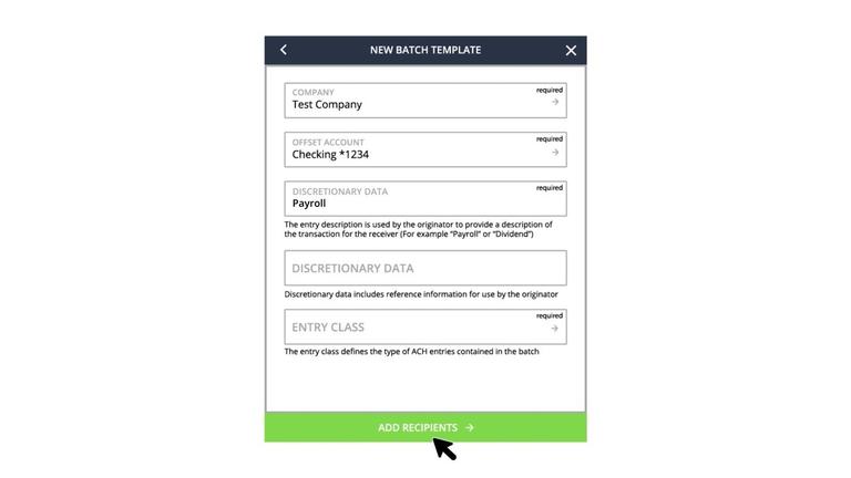 Managing ACH Batch Templates
