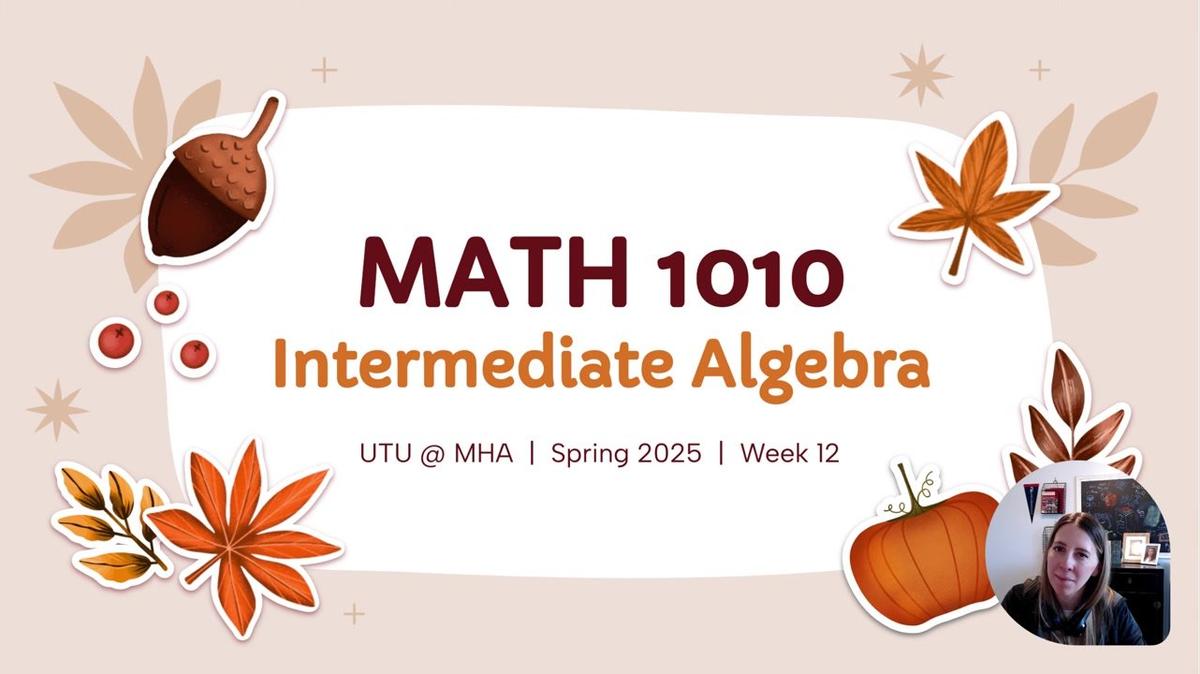 MATH 1010 Fall 2024 - Week 12 Live Session-1