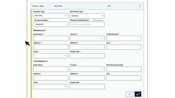 Recipients Setup - Domestic Wire Only