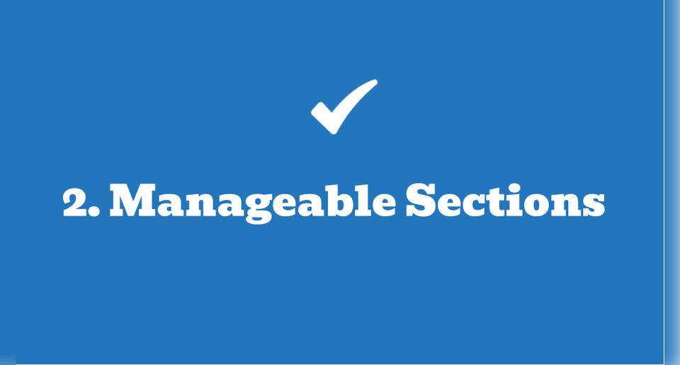 UDL Principle #2 - Manageable Sections