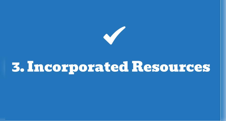 UDL Principle #3 - Incorporated Resources