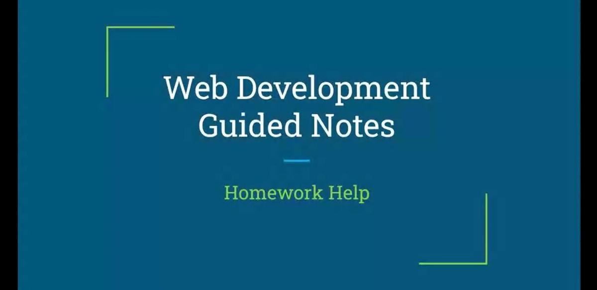 Homework Help Video - Guided Notes K - Using CSS Font Styles and Text Properties