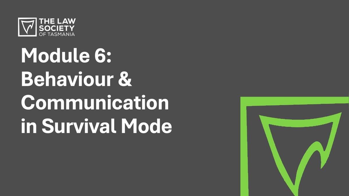 Module 06 - Behaviour &amp; Communication in Survival Mode