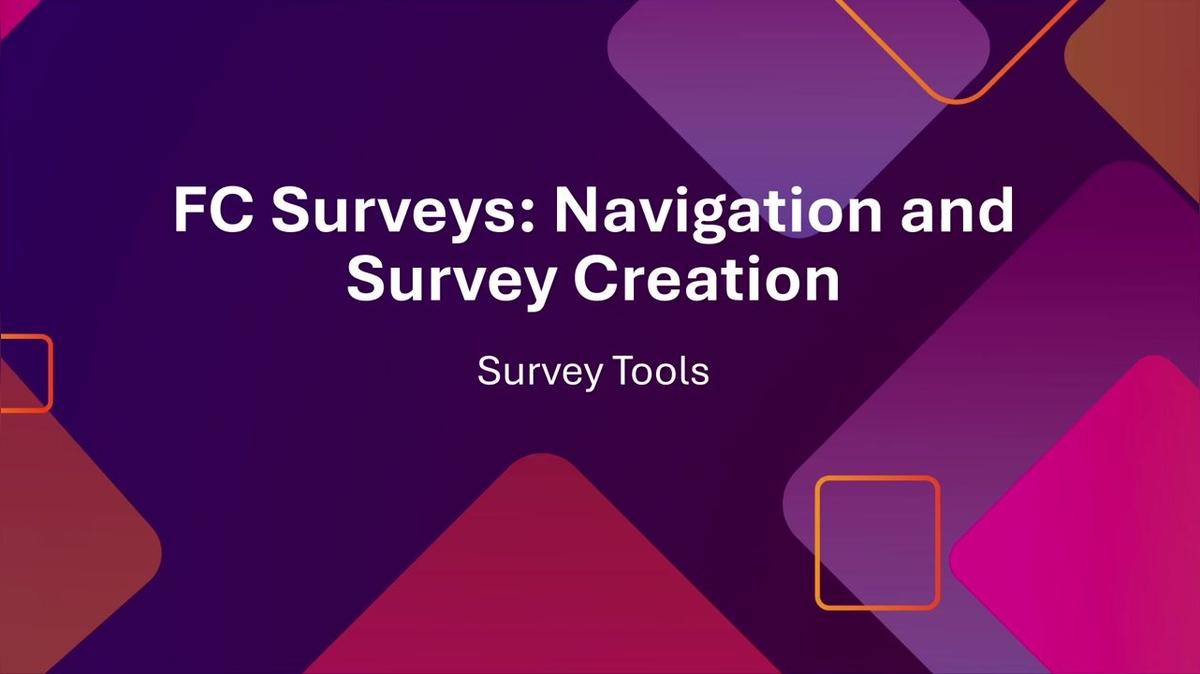 FC Surveys: Navigation and Survey Creation