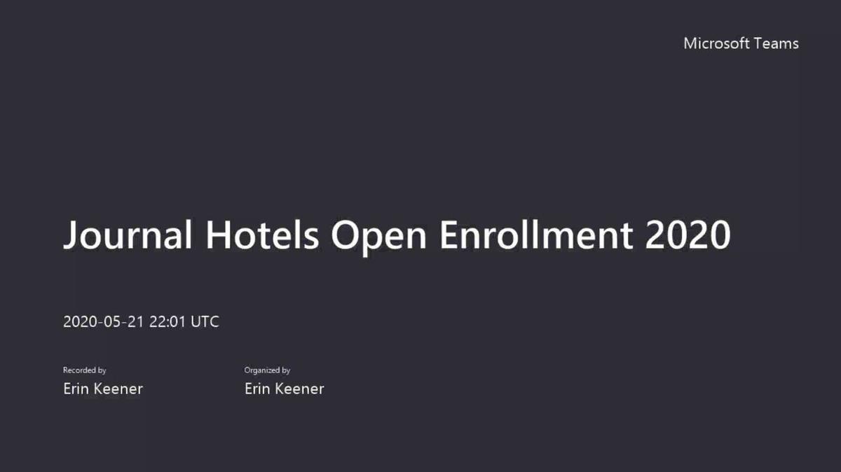 Journal Hotels Open Enrollment Presentation 2020