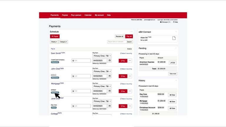 Editing or Deleting a Payee