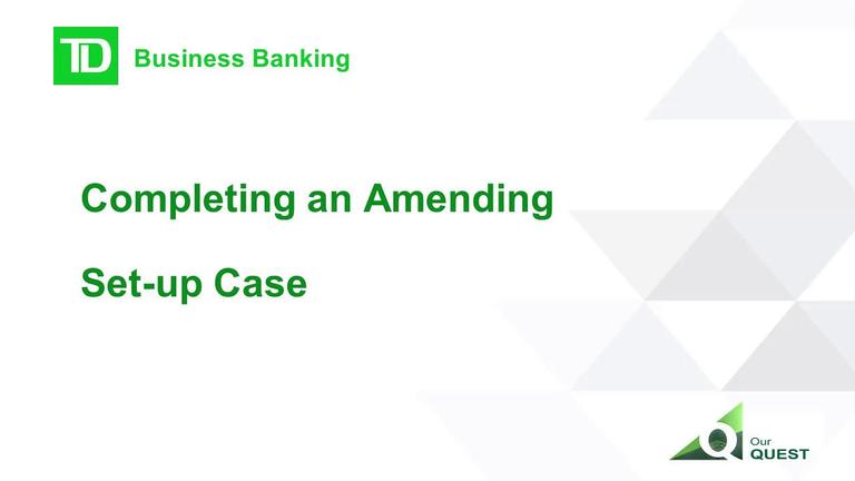 Completing an Amending Set-up Case