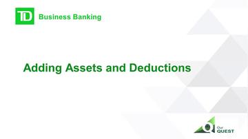 BBC: Adding Assets and Deductions