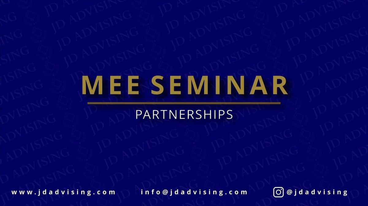 MEE SEMINAR PARTNERSHIPS