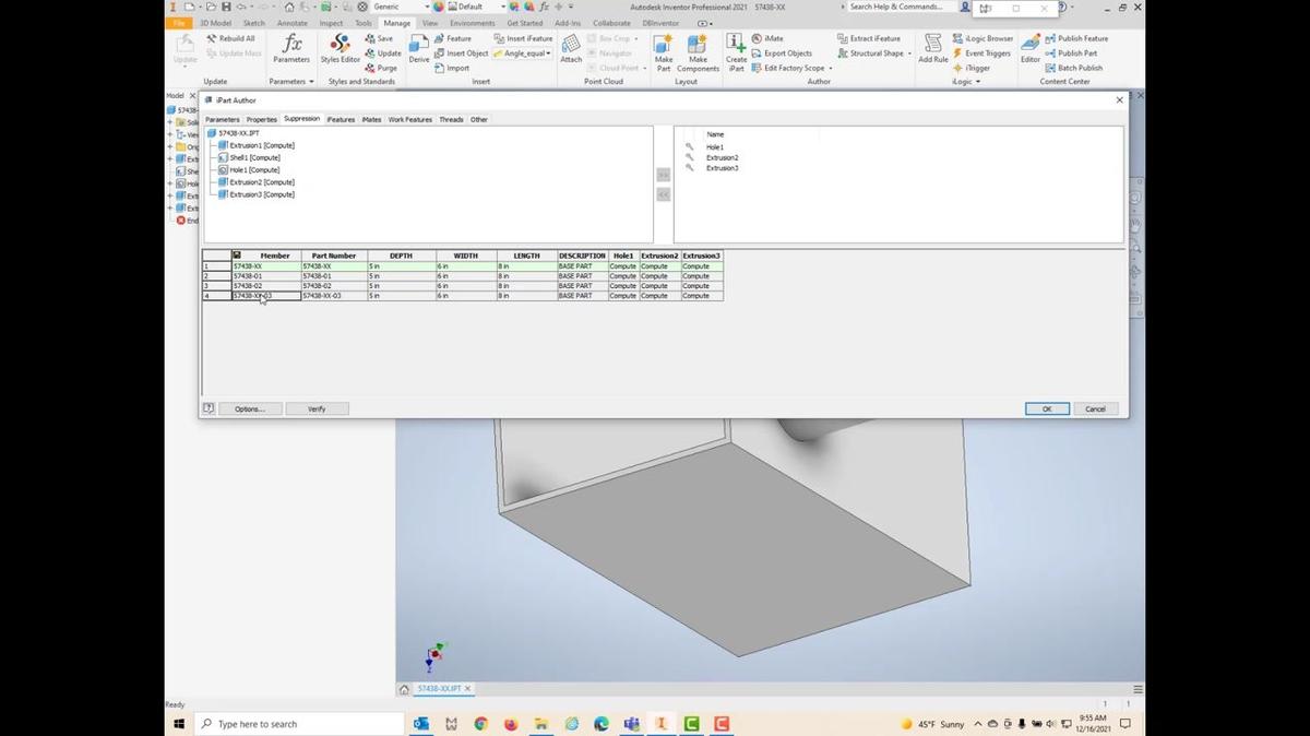 Managing Inventor iParts and iAssemblies within MechWorks PDM.