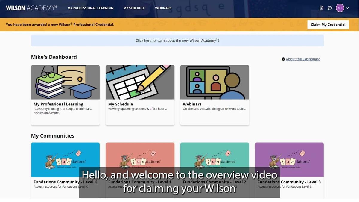 Claiming Wilson Professional Credentials