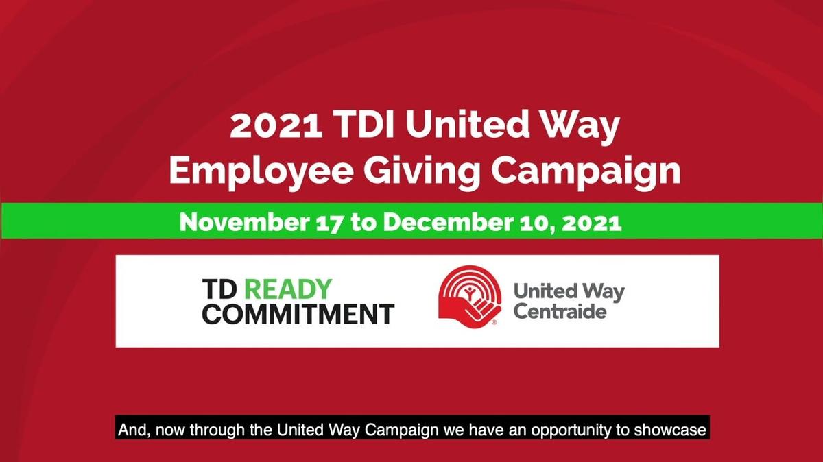 2021 TDI United Way Employee Giving Campaign (EN)